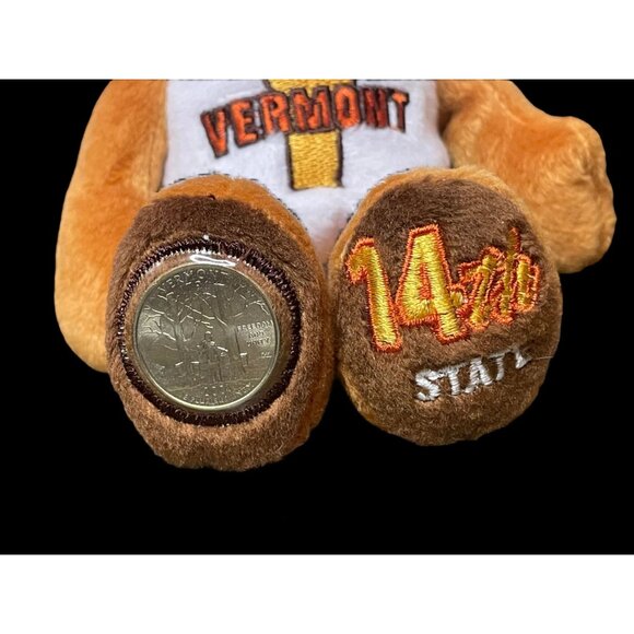 2001 Limited Treasures Vermont State Quarter Coin Bean Bear Plush - Picture 3 of 5